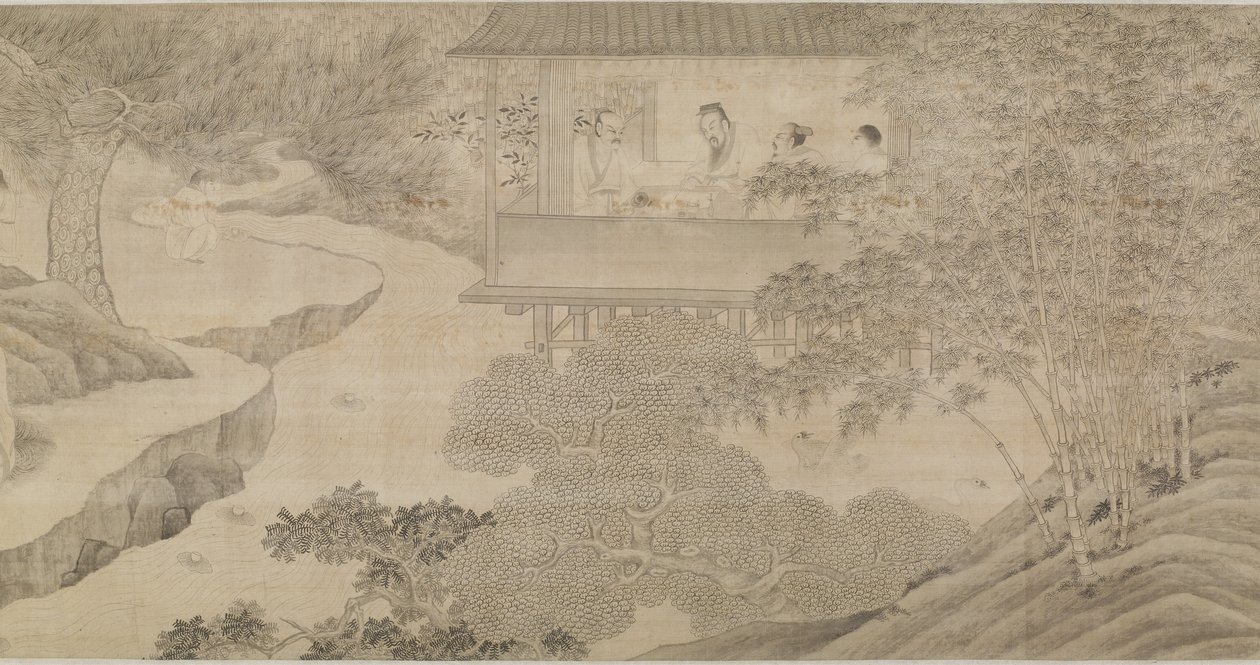 La reunión en el pabellón de las orquídeas de Ming Dynasty Chinese School