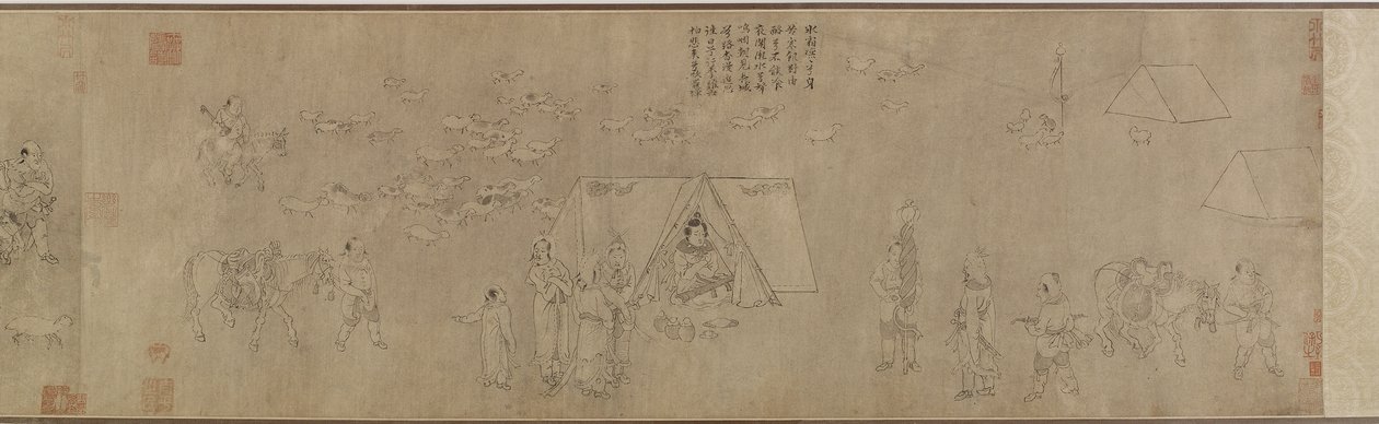 El cautiverio de Cai Wenji de Ming Dynasty Chinese School