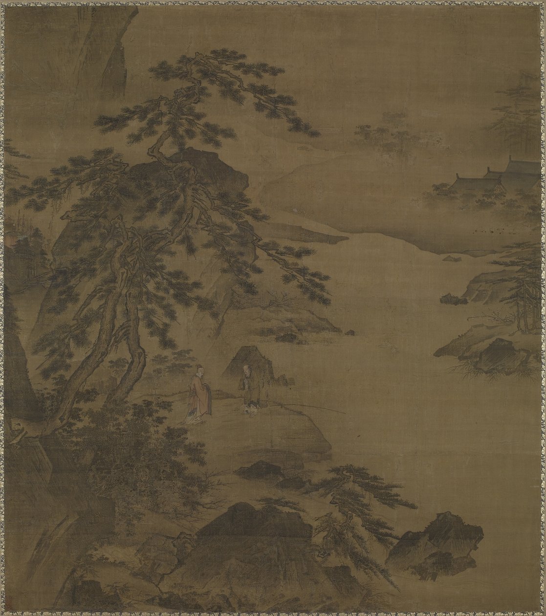 Visitando al sabio en el río Wei, mediados del siglo XV de Ming Dynasty Chinese School