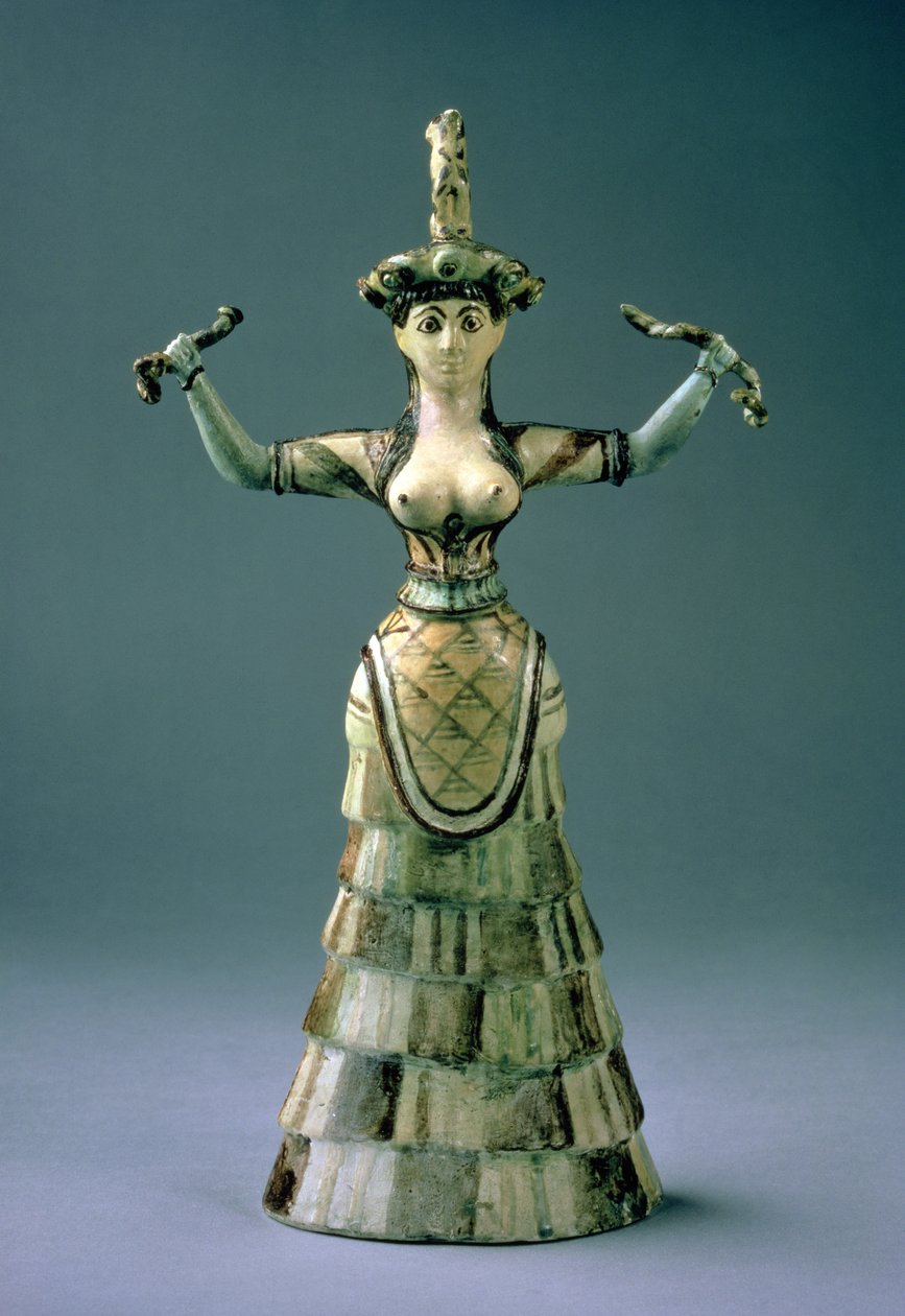 Réplica de una figurilla de la Diosa Serpiente, c.1600 a.C. de Minoan