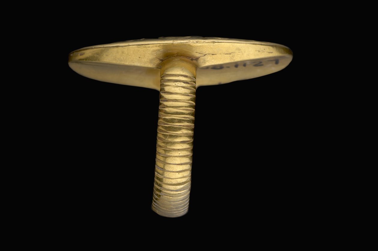 Anillo de sello, Minoico tardío, c.1500 a.C. (oro) de Minoan