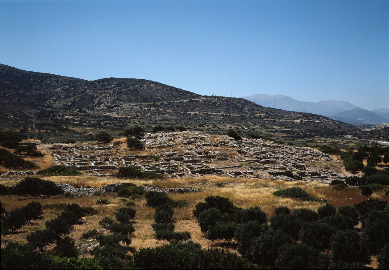 Arte minoico: sitio de la antigua ciudad de Gournia de Minoan