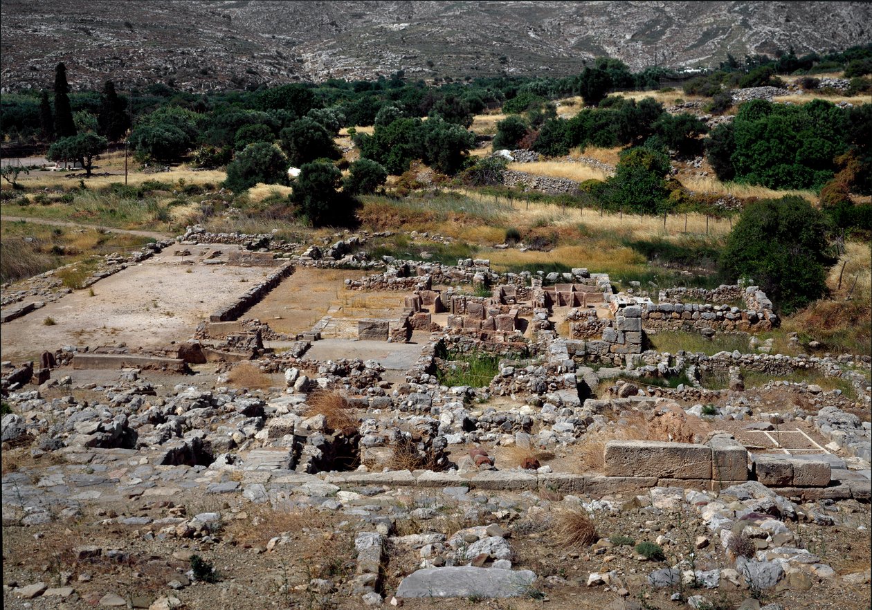 Civilización minoica: vista de las ruinas del palacio de Zakros construido alrededor de 1700-1650 a.C. Creta de Minoan