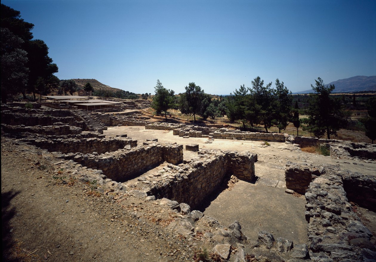 Civilización minoica: vista de las ruinas del sitio de Haghia Triada, 2000-1400 a.C. de Minoan