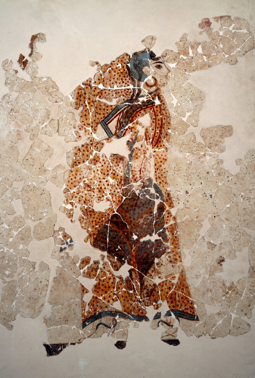 Civilización minoica: mujeres en adoración. (detalle) de Minoan
