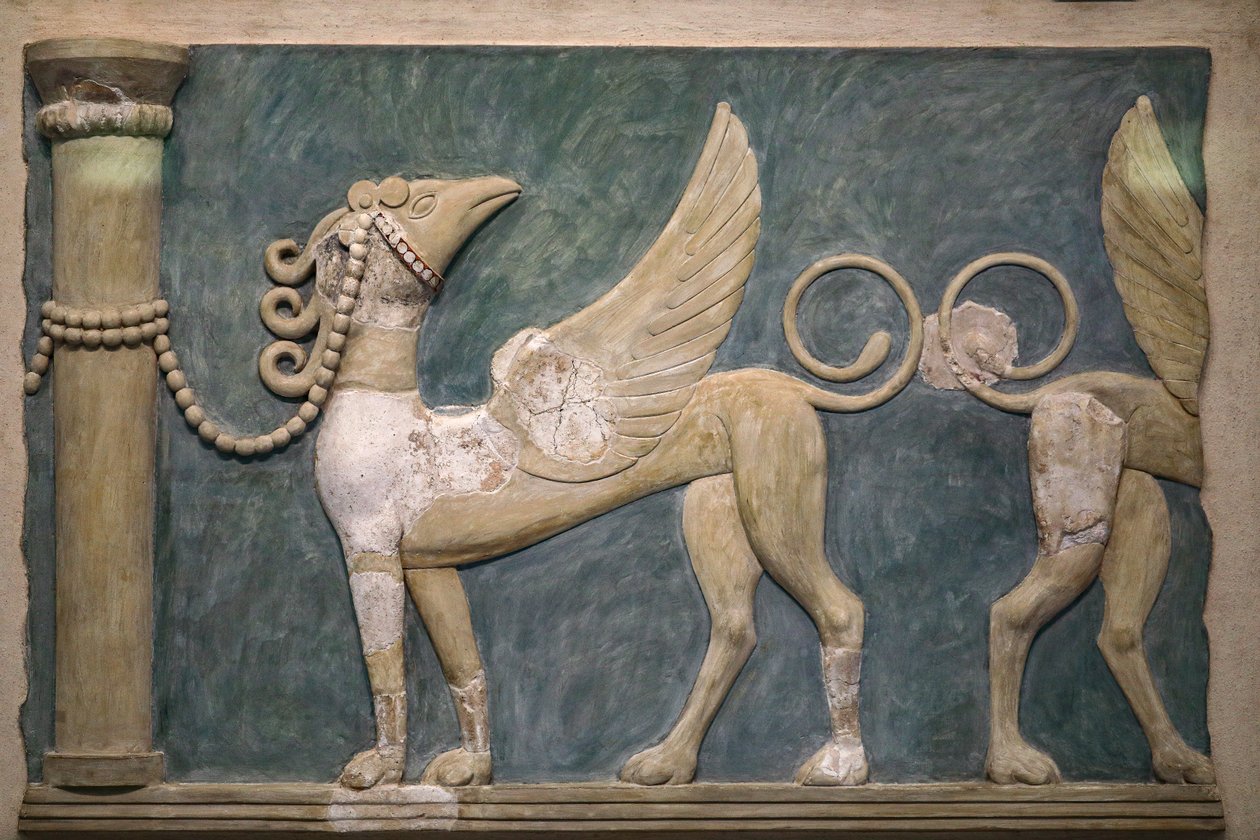 Fresco de grifos en alto relieve. Palacio de Knossos. 1600-1450 a.C. de Minoan