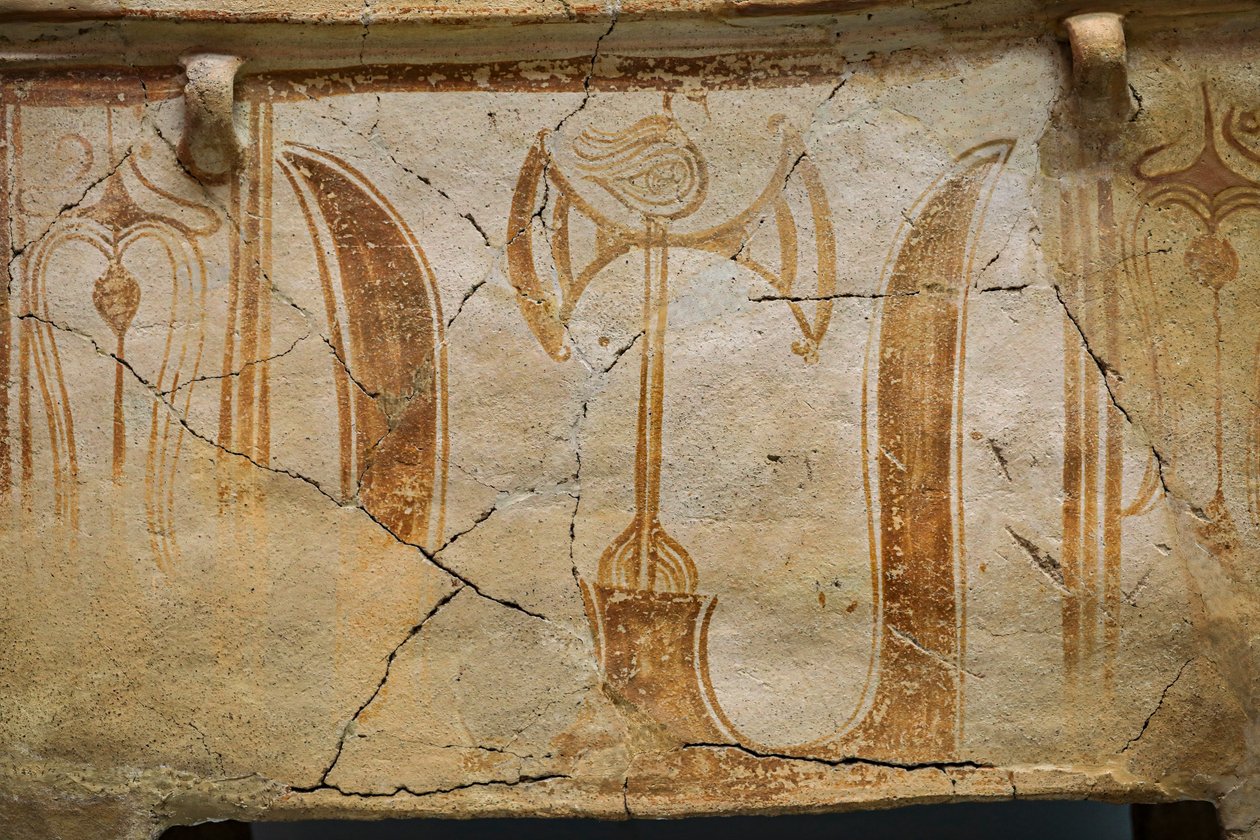Cofre minoico larnax decorado con cuernos de consagración de Minoan