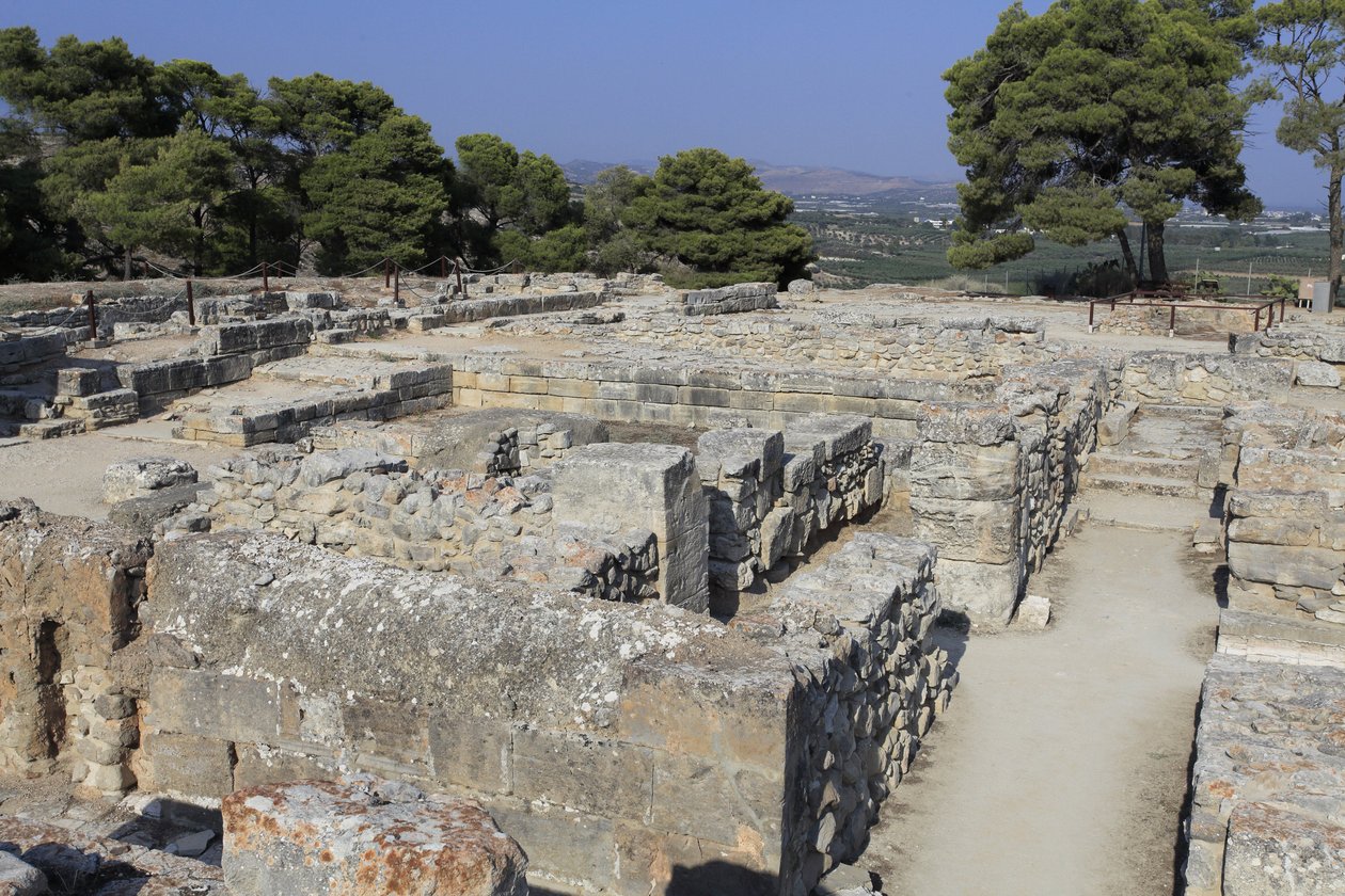 Sitio arqueológico minoico de Phaistos. Complejo noreste. Phaistos, Creta de Minoan