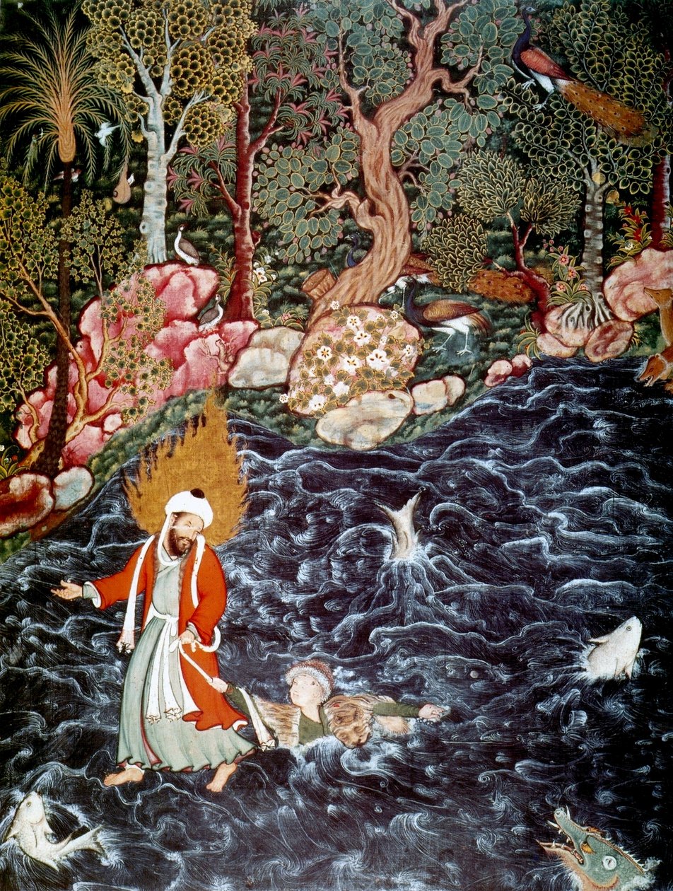 El profeta Elías rescatando al príncipe Nur ad-Dahr, 1562-1577 de Mir Sayyid Ali