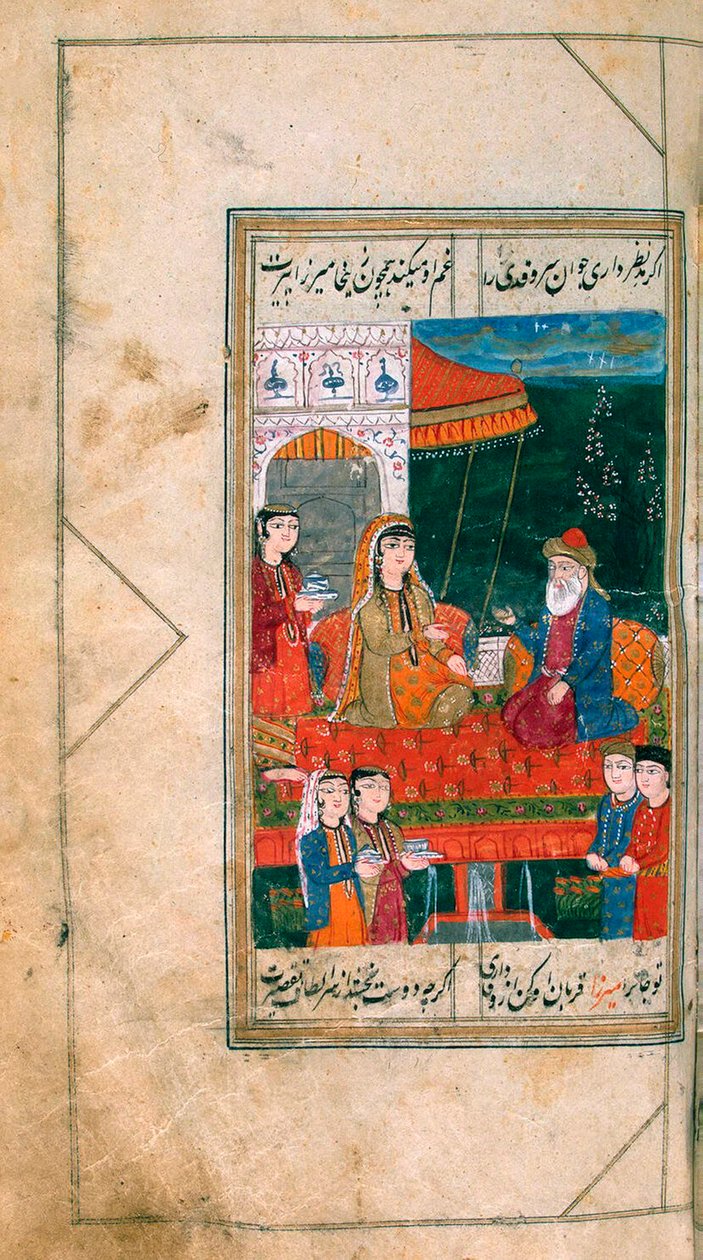 Miniatura del manuscrito Divan, 1813 de Mirza Khan Kabuli.