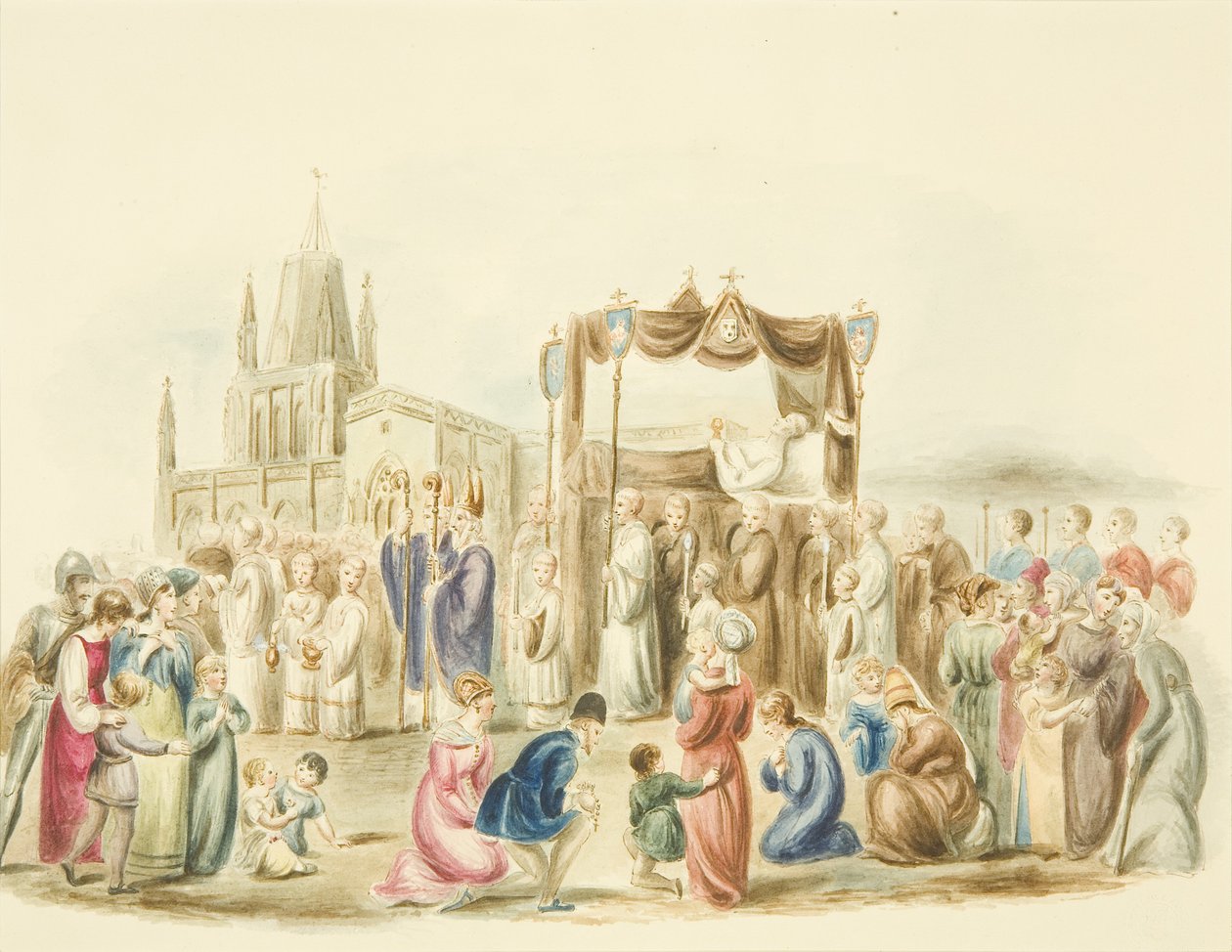 Funeral de William Canynges fuera de St Mary Redcliffe de Miss Martha Bird