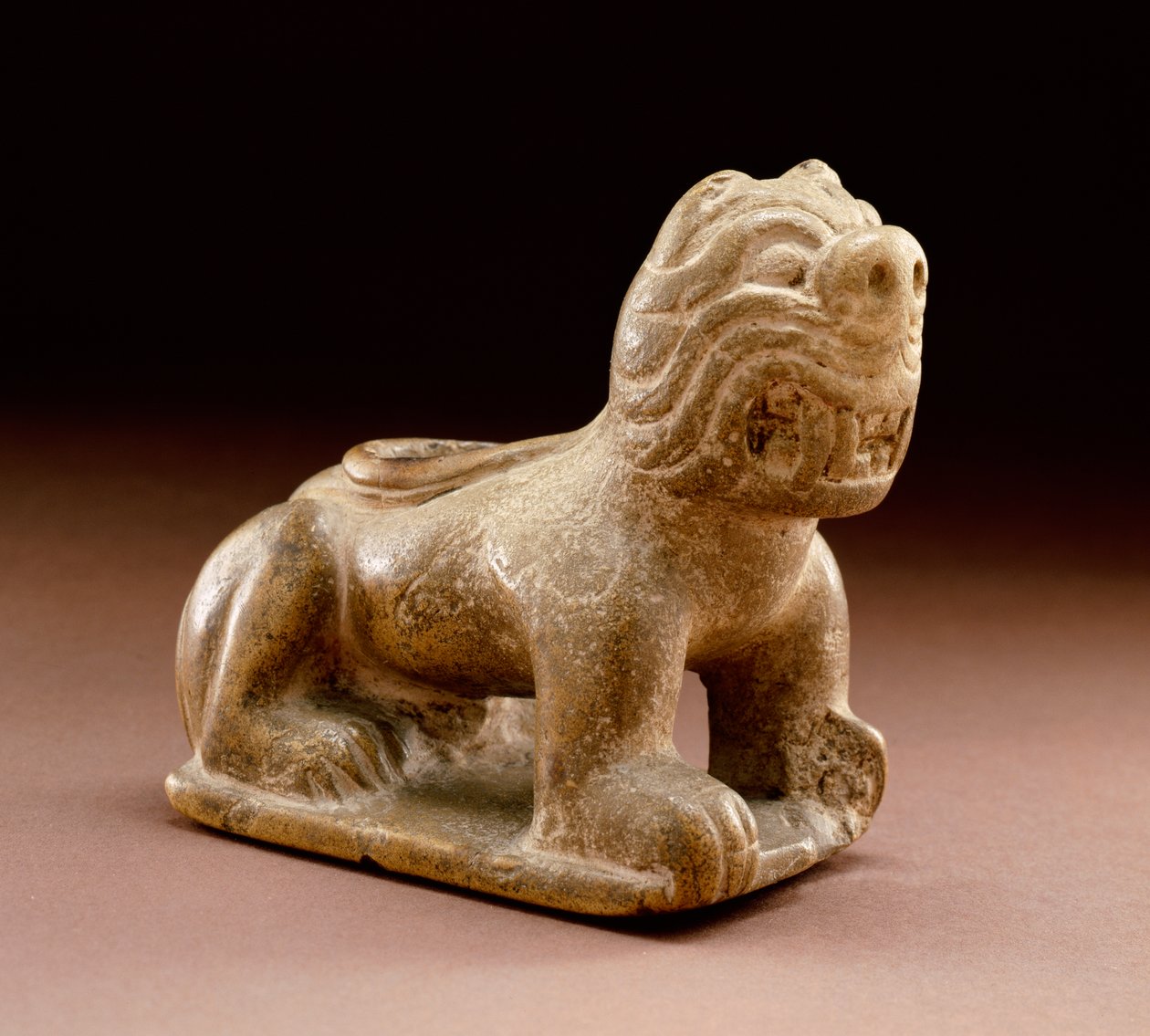 Efigie felina de pipa, 1200-1500 de Mississippian culture