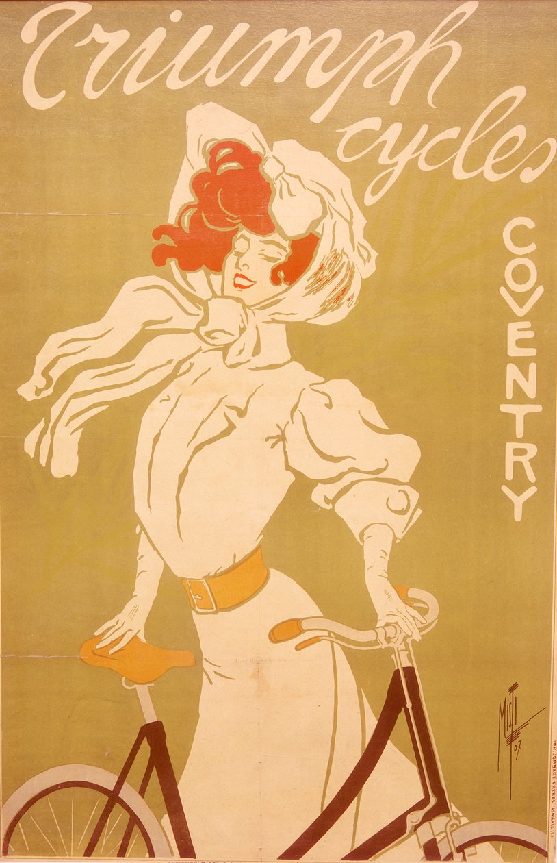 Póster publicitario de bicicletas Triumph, 1907 de Misti