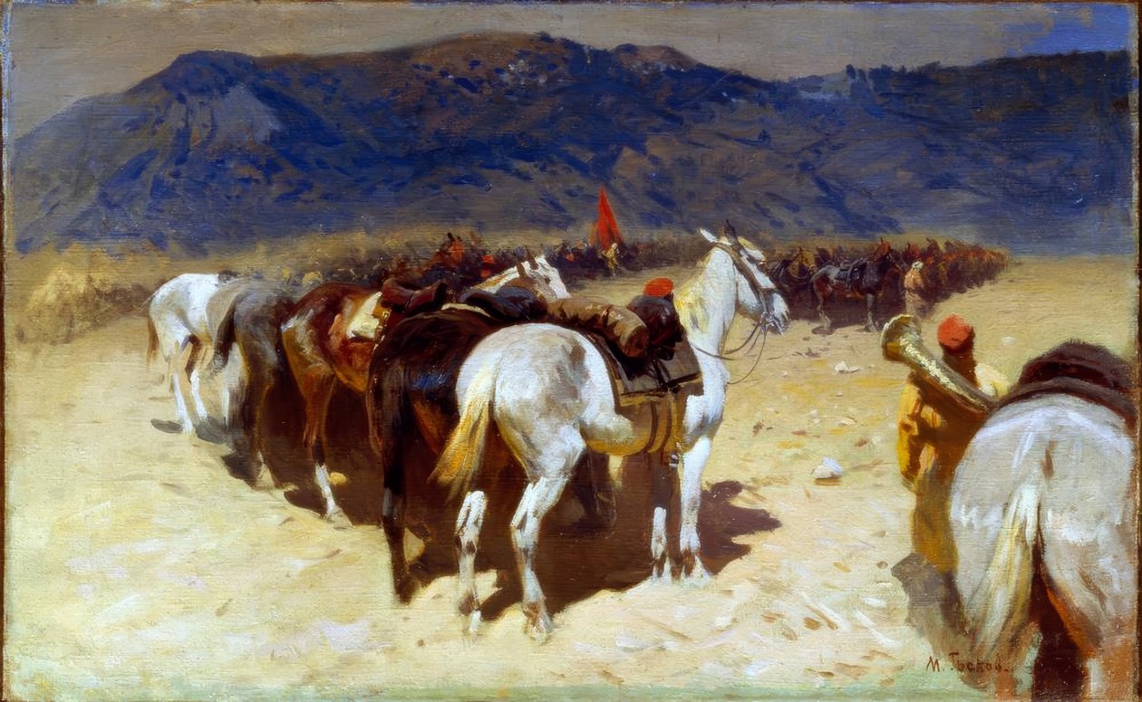 El descanso de la caballería (29º Regimiento de Caballería en Bujara) de Mitrofan Borissowitsch Grekow