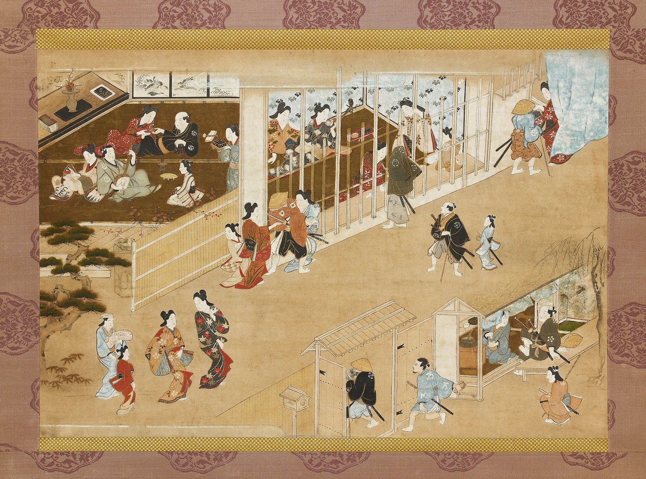 Barrio de placer de Yoshiwara, c.1670-c.1685 de Miyagawa Chōshun