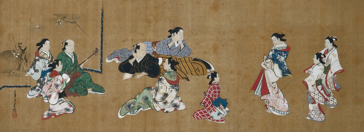 Escena de entretenimiento, siglo XVIII de Miyagawa Chōshun