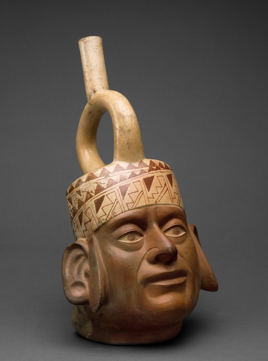 Vasija de cabeza retrato, Moche IV, 400-600 de Moche