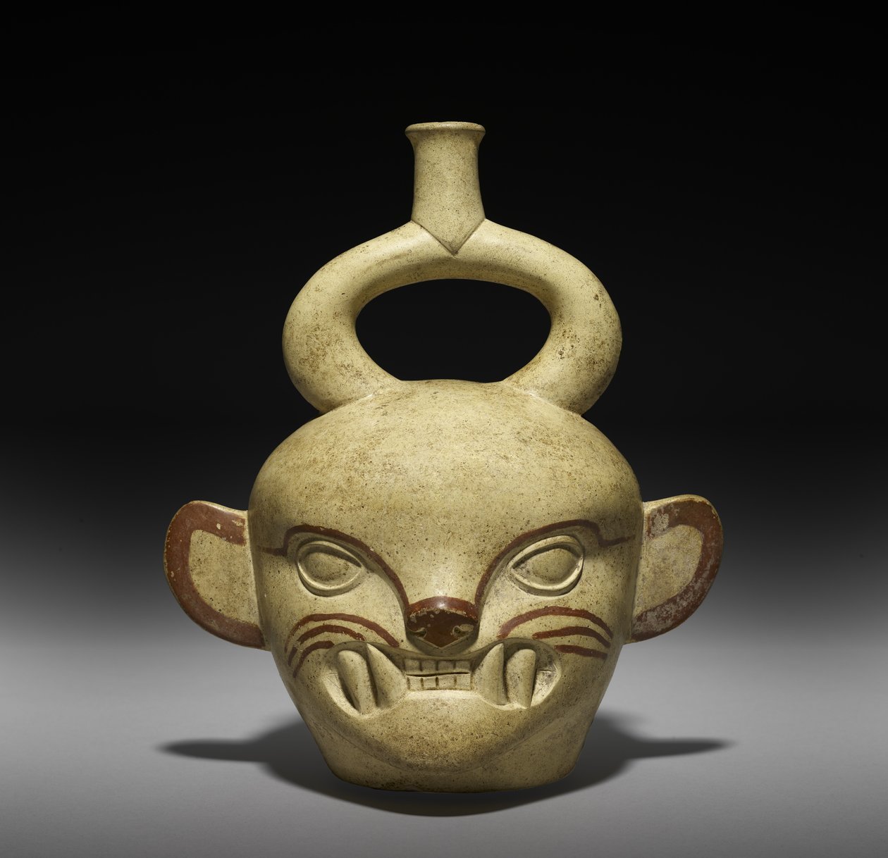 Vasija en Forma de Cabeza de Felino, 100-800 d.C. de Moche Moche
