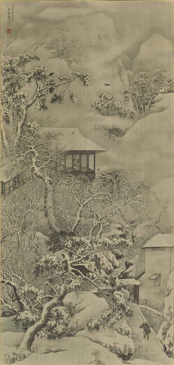 paisaje nevado de Mochizuki Gyokusen