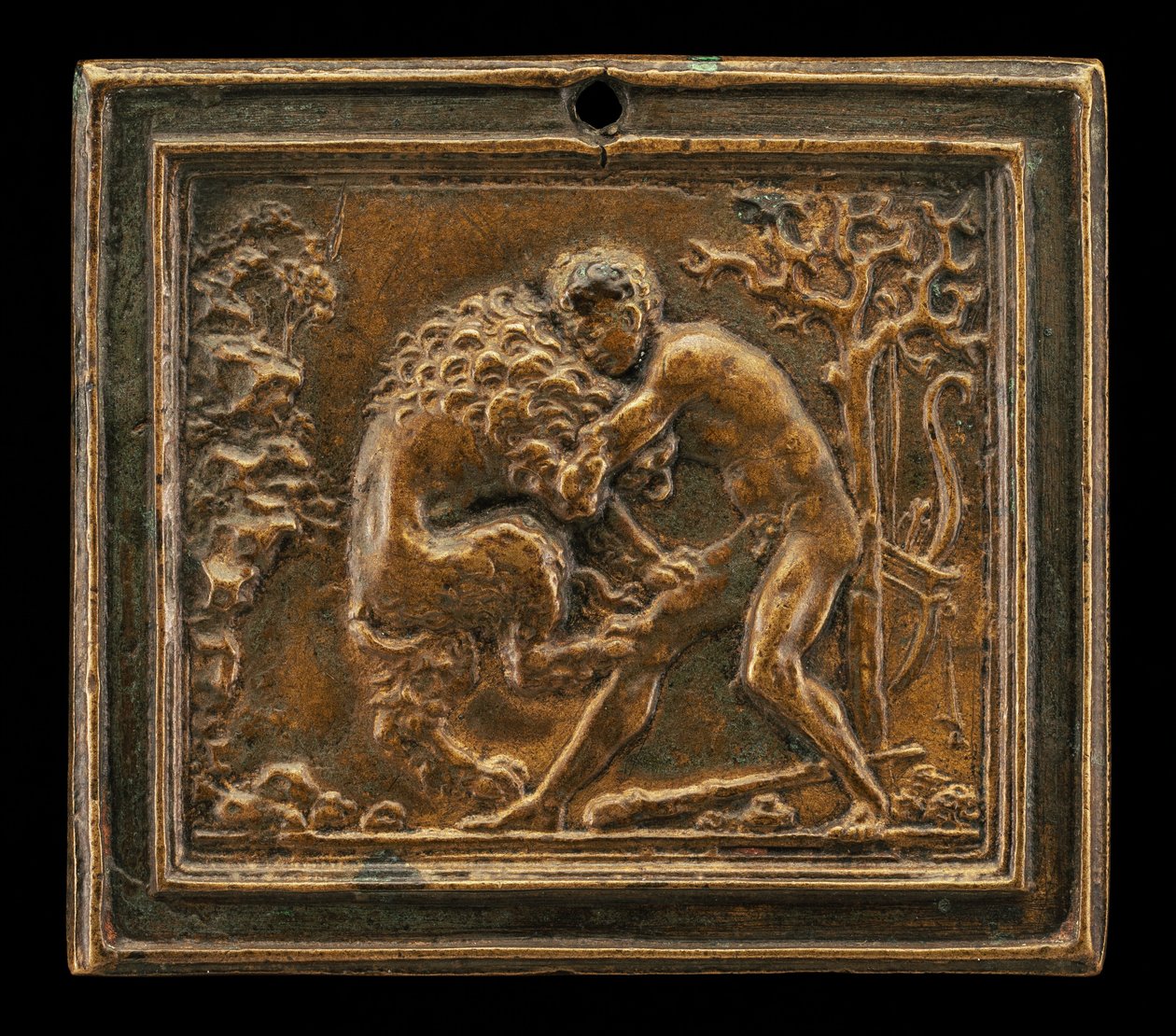 Hércules y el león de Nemea, finales del siglo XV - principios del siglo XVI de Moderno