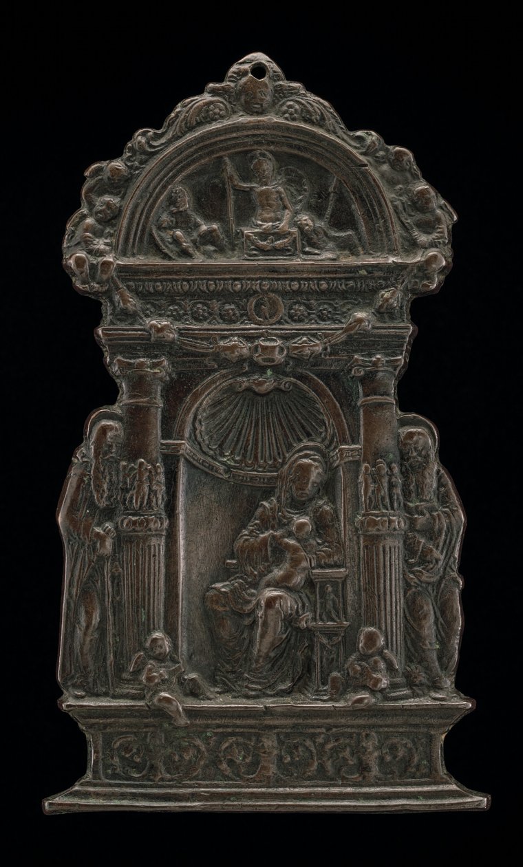La Virgen y el Niño entronizados con San Antonio Abad y San Jerónimo, 1490 de Moderno