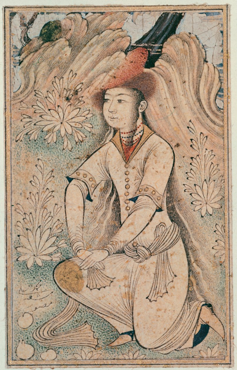 Niña con un gorro de piel, Escuela de Qazvin, Dinastía Safavid de Mohammedi