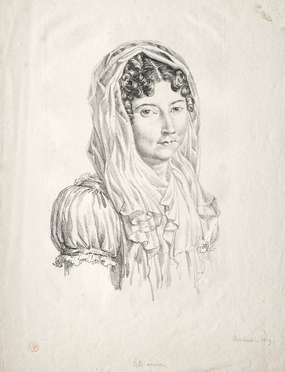 Retrato de una mujer, 1819 de Moisbach