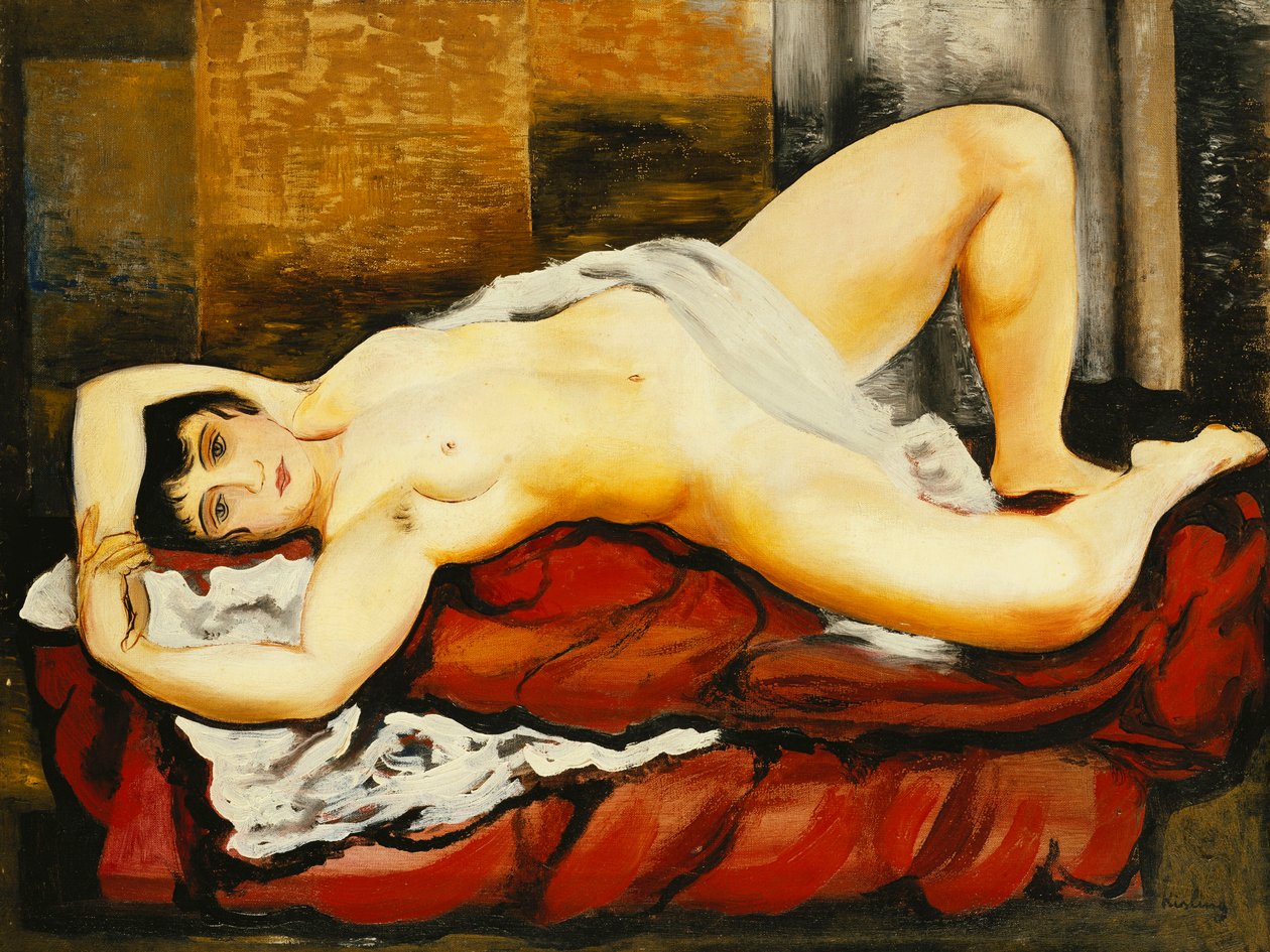 Desnudo en sábana blanca; Nu Couche au Drap Blanc de Moise Kisling