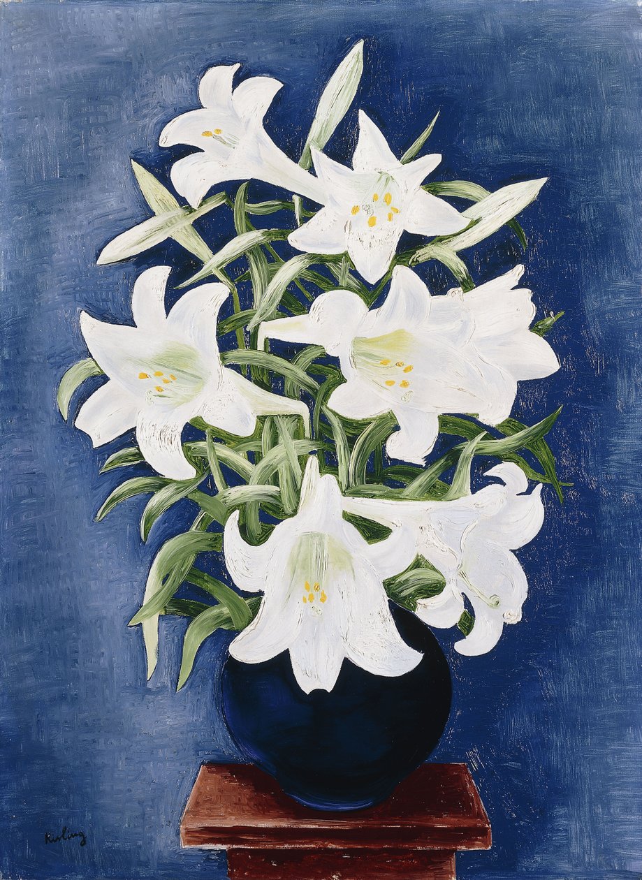 Jarrón de lirios; Jarrón de Lys de Moise Kisling