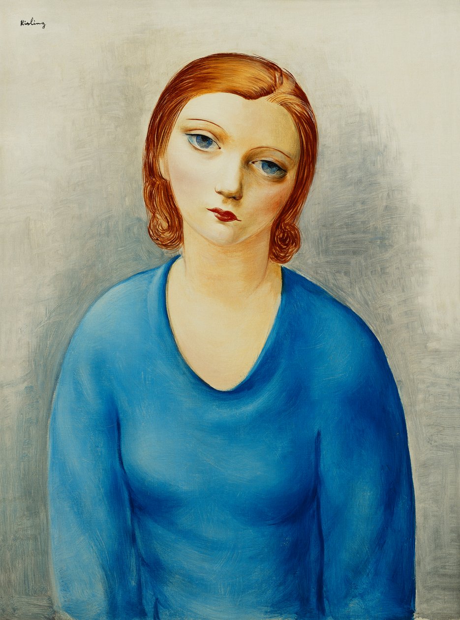 Joven con blusa azul; Jeune Femme au Corsage Bleu, c.1925 (óleo sobre lienzo) de Moise Kisling