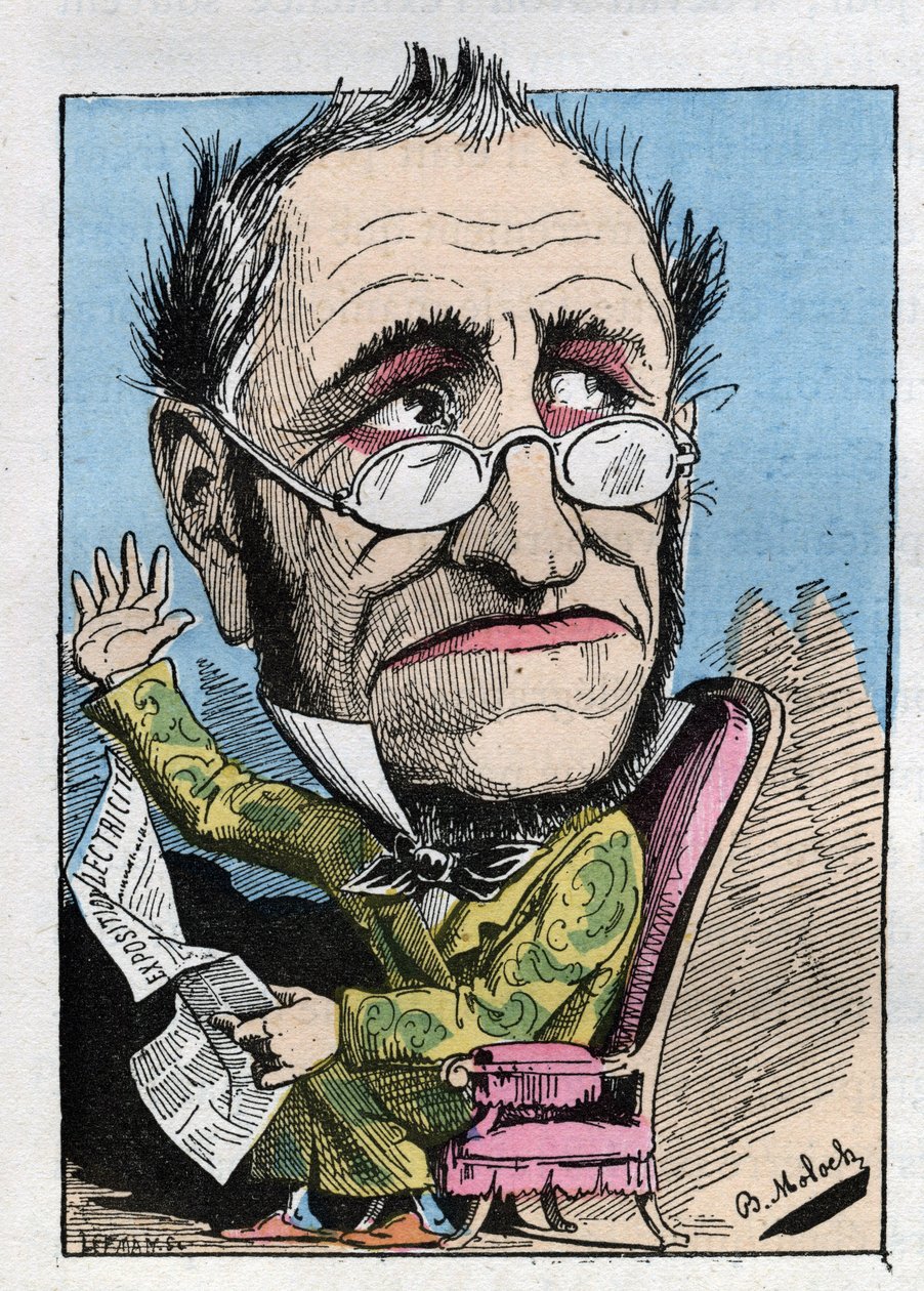 Alegoría de un conservador del siglo XIX en “Le Trombinoscope” por Touchatout, caricatura de B. Moloch de 1882 (1849-1909). Colección privada de Moloch