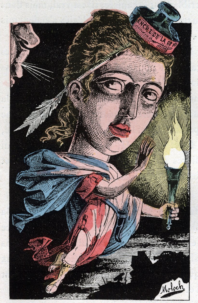 Alegoría de la prensa en el siglo XIX de Moloch