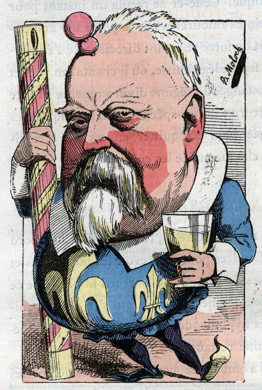 Caricatura del Vizconde de Lorgeril (Hippolyte Louis), político francés de Moloch