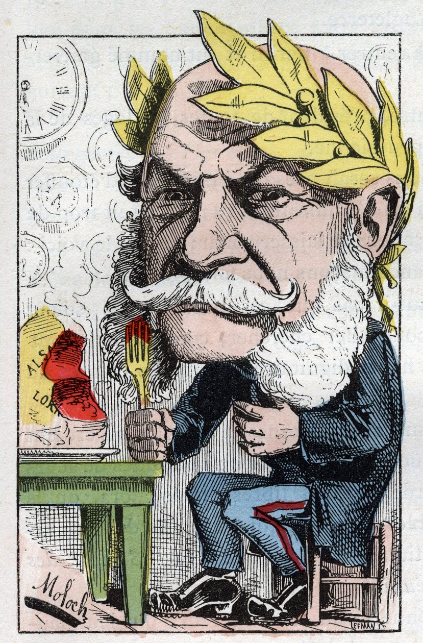 Retrato de Guillermo I (1797-1888), Rey de Prusia y Emperador de Alemania en “The Trombinoscope” por Touchatout, caricatura de B. Moloch de 1882 (1849-1909). Colección privada. de Moloch