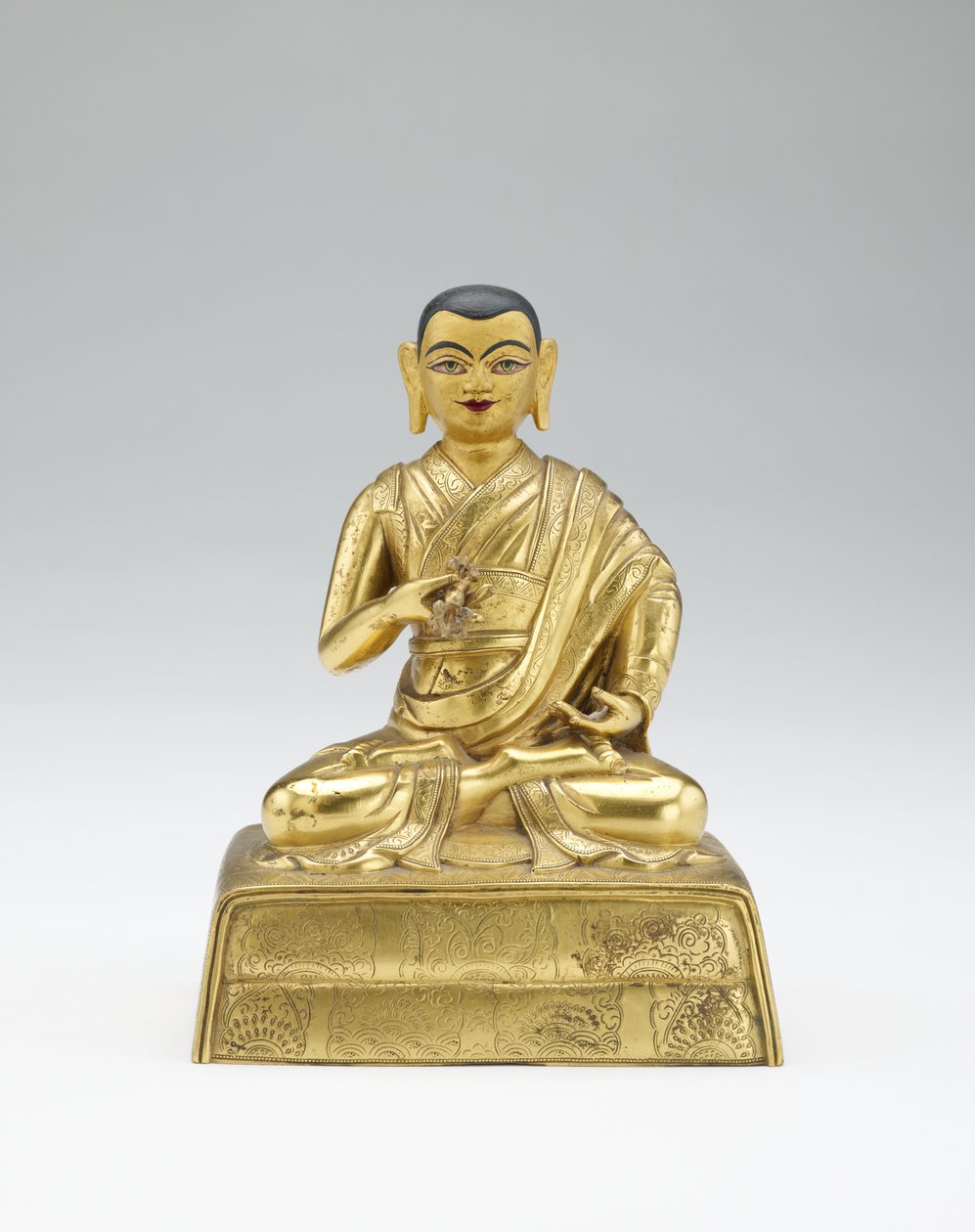 Duodécimo Dalai Lama, Trinlay Gyatso, de un conjunto parcial de lamas y maestros, mediados del siglo XIX de Mongolian School