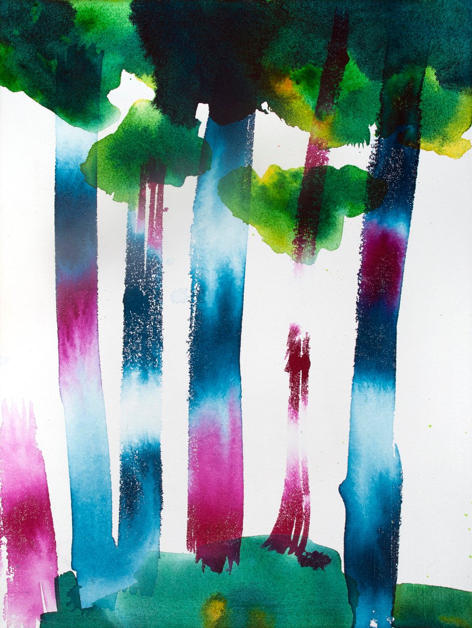 Remembering that Spot, 2020 (acrílico, tinta y acuarela sobre lienzo) de Monica Perez Vega
