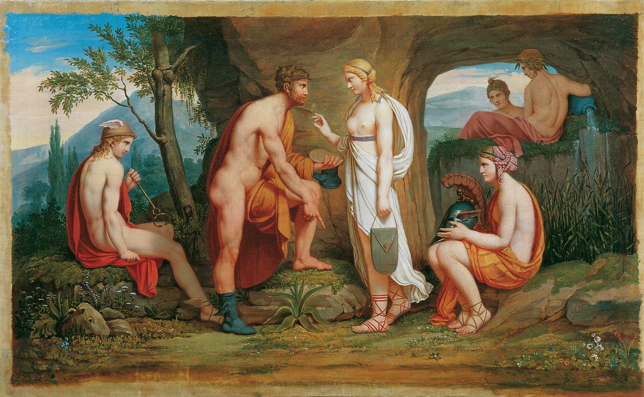 Alemán: Perseus und die Nymphen Perseo y las ninfas de Monogrammist A. P.
