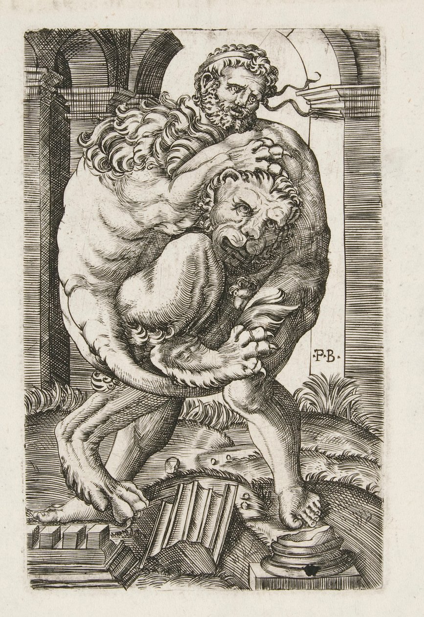 Hércules y el león de Nemea de Monogrammist B