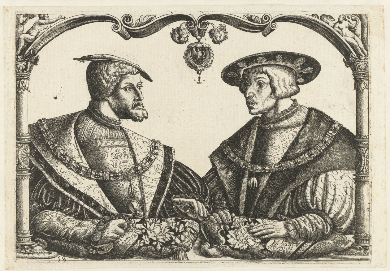 Karel V y Fernando I de Monogrammist CB met boom (attributed to)