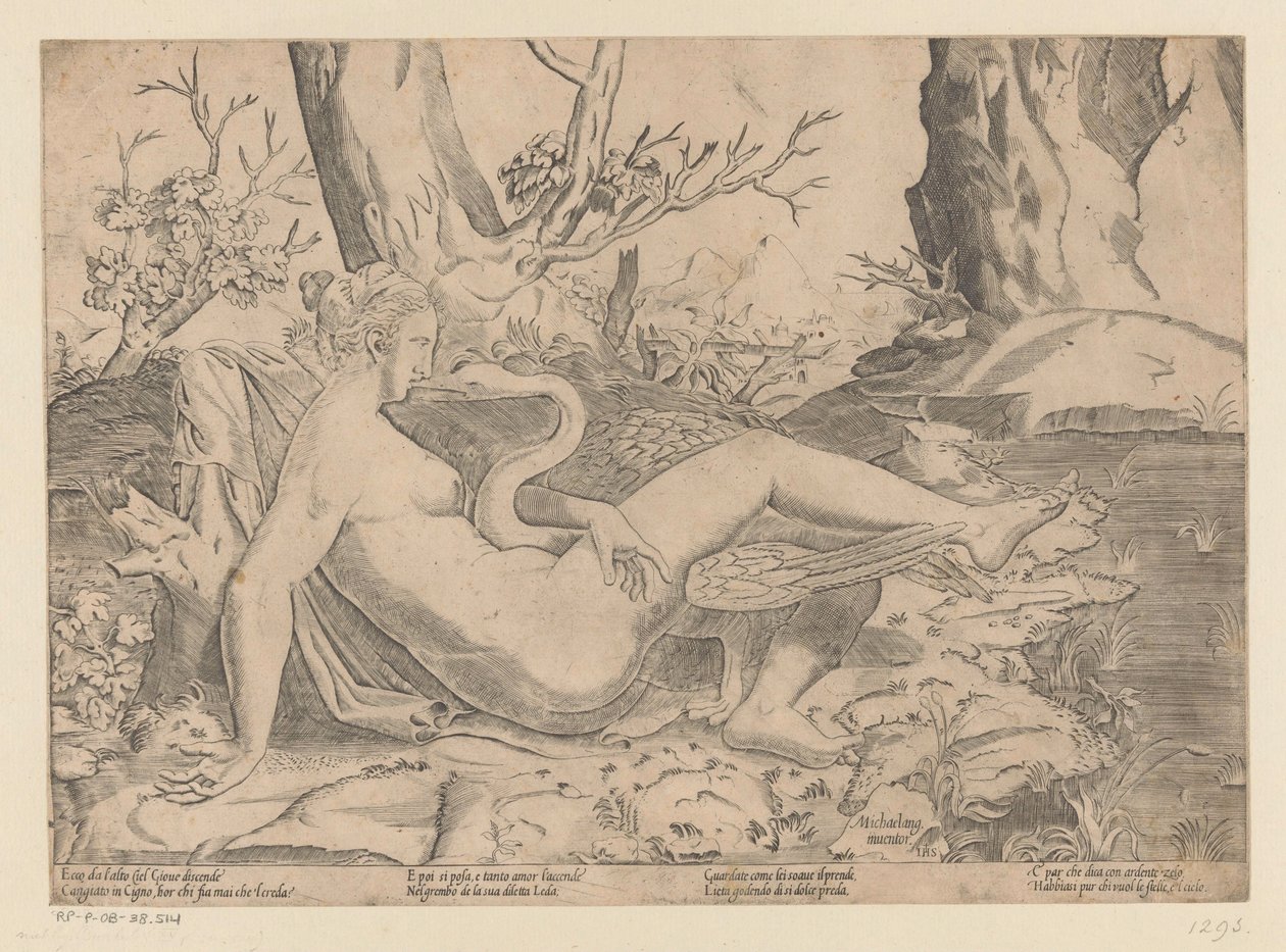 leda y el cisne de Monogrammist IHS