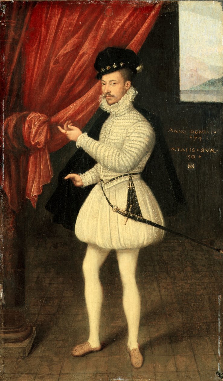 Retrato de un hombre vestido de blanco de Monogrammist LAM