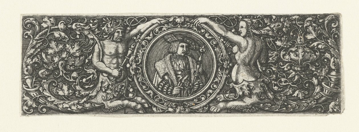 Friso con retrato de Maximiliano I en medallón de Monogrammist LB (Nederlanden)