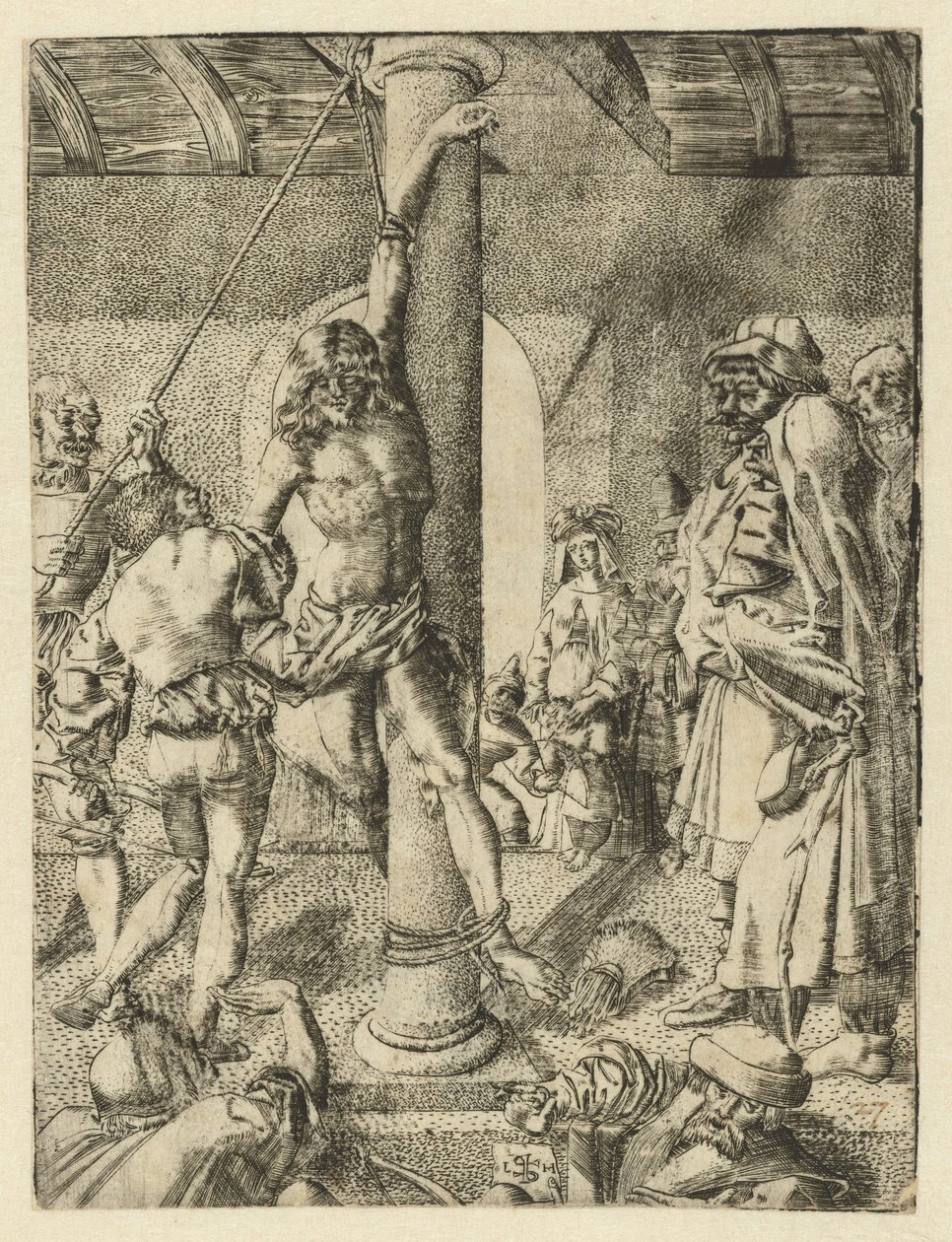 Martirio de San Sebastián de Monogrammist LH (Nederlanden)