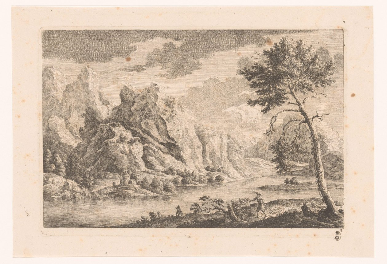 paisaje de montaña con río de Monogrammist MEG