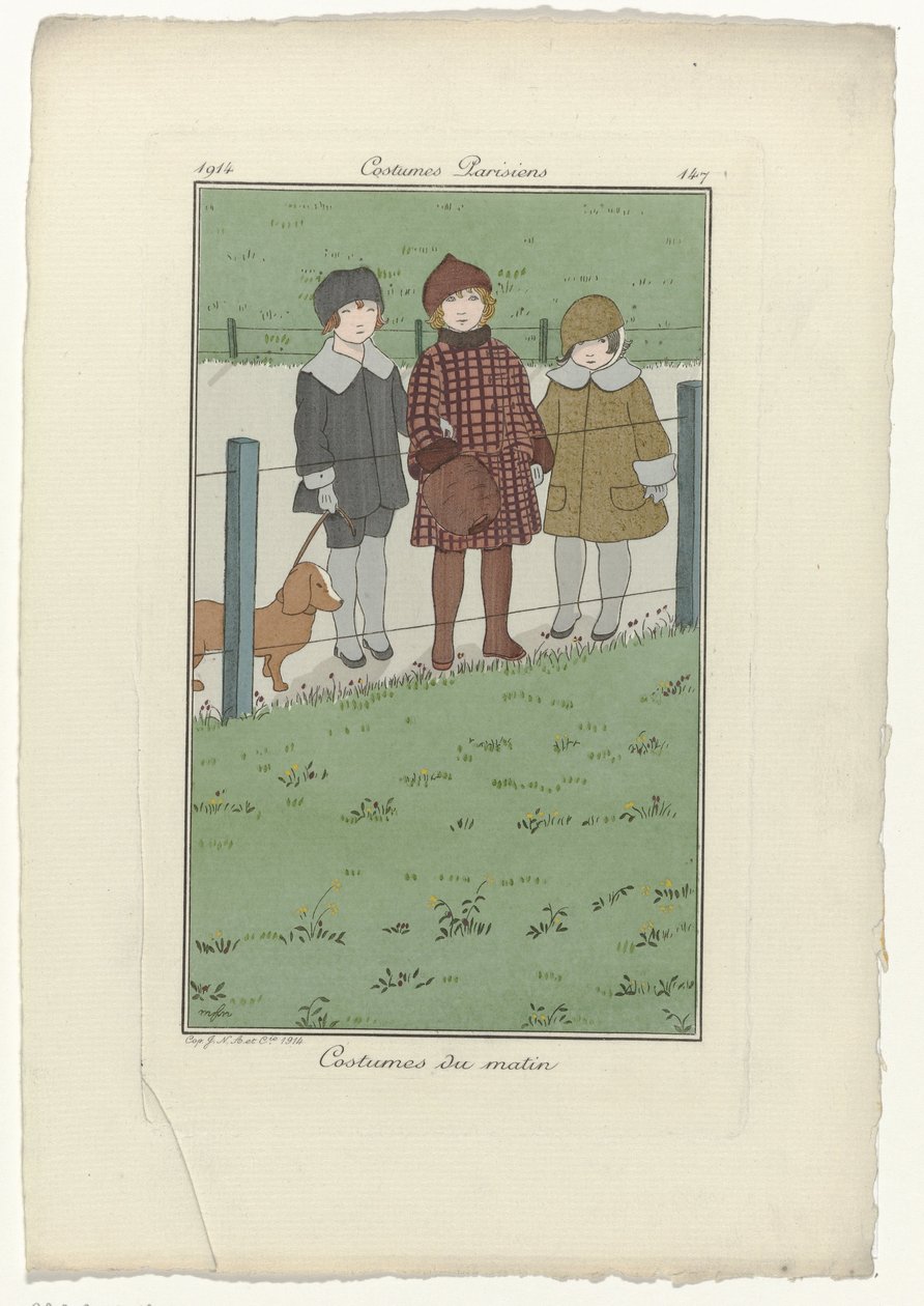 Journal des Dames et des Modes, Costumes Parisiens, 1914, nº 147: Costumes du matin de Monogrammist MFN