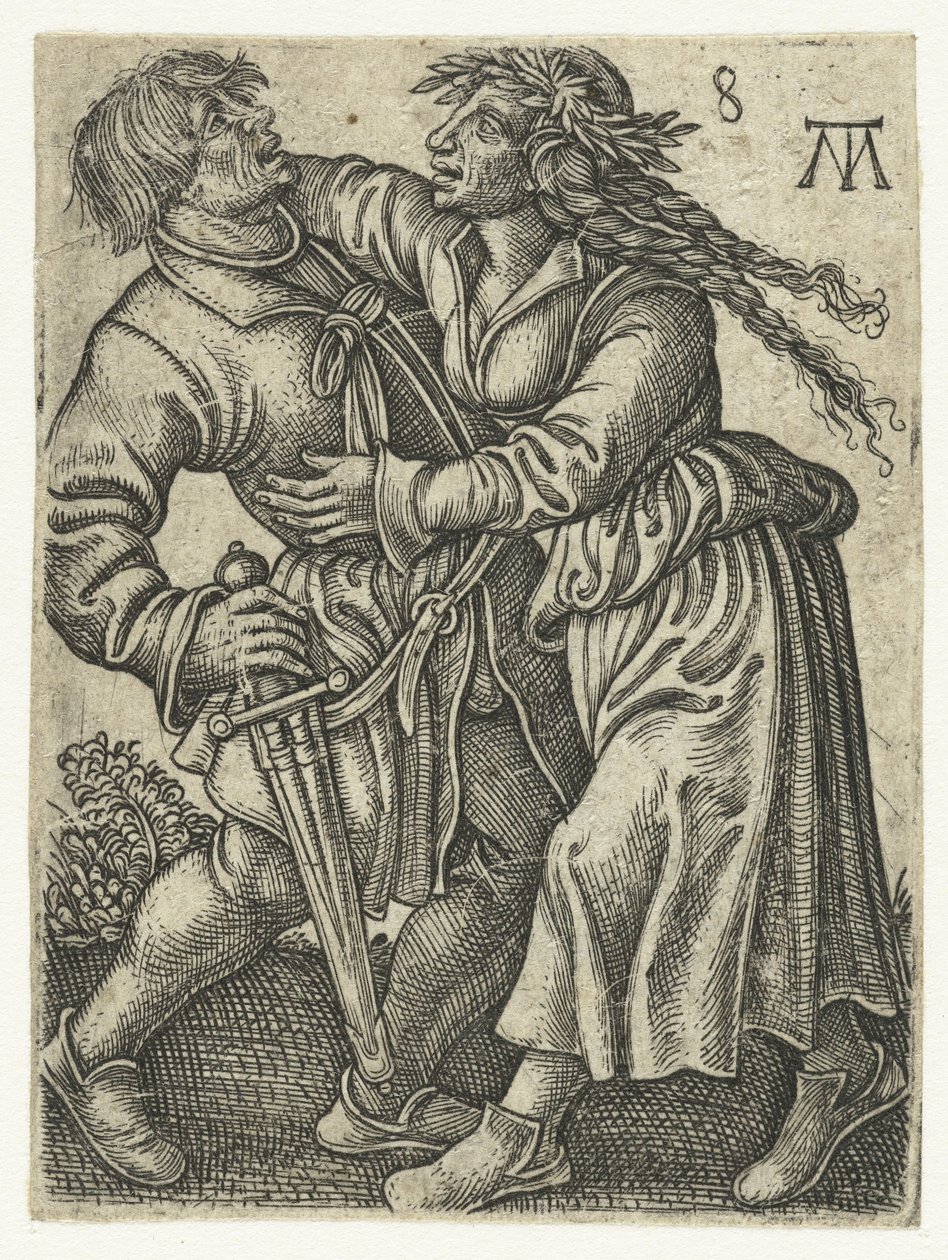 pareja de baile en la granja Campesinos bailarines (título de la serie) de Monogrammist MT