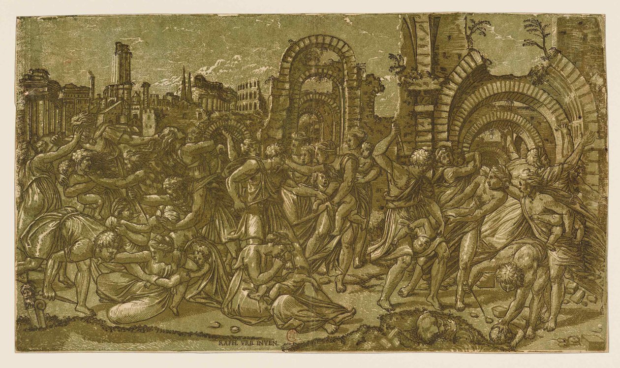 La masacre de los inocentes (después de Rafael), 1544 de Monogrammist NDB