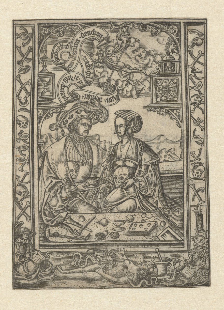 vanitas Señor y mujer con calavera de Monogrammist XXX met L (attributed to)