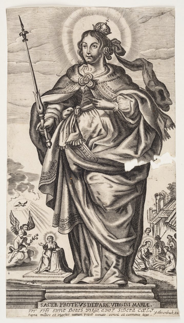 Virgen María con corona y cetro de Monogrammist s.W.