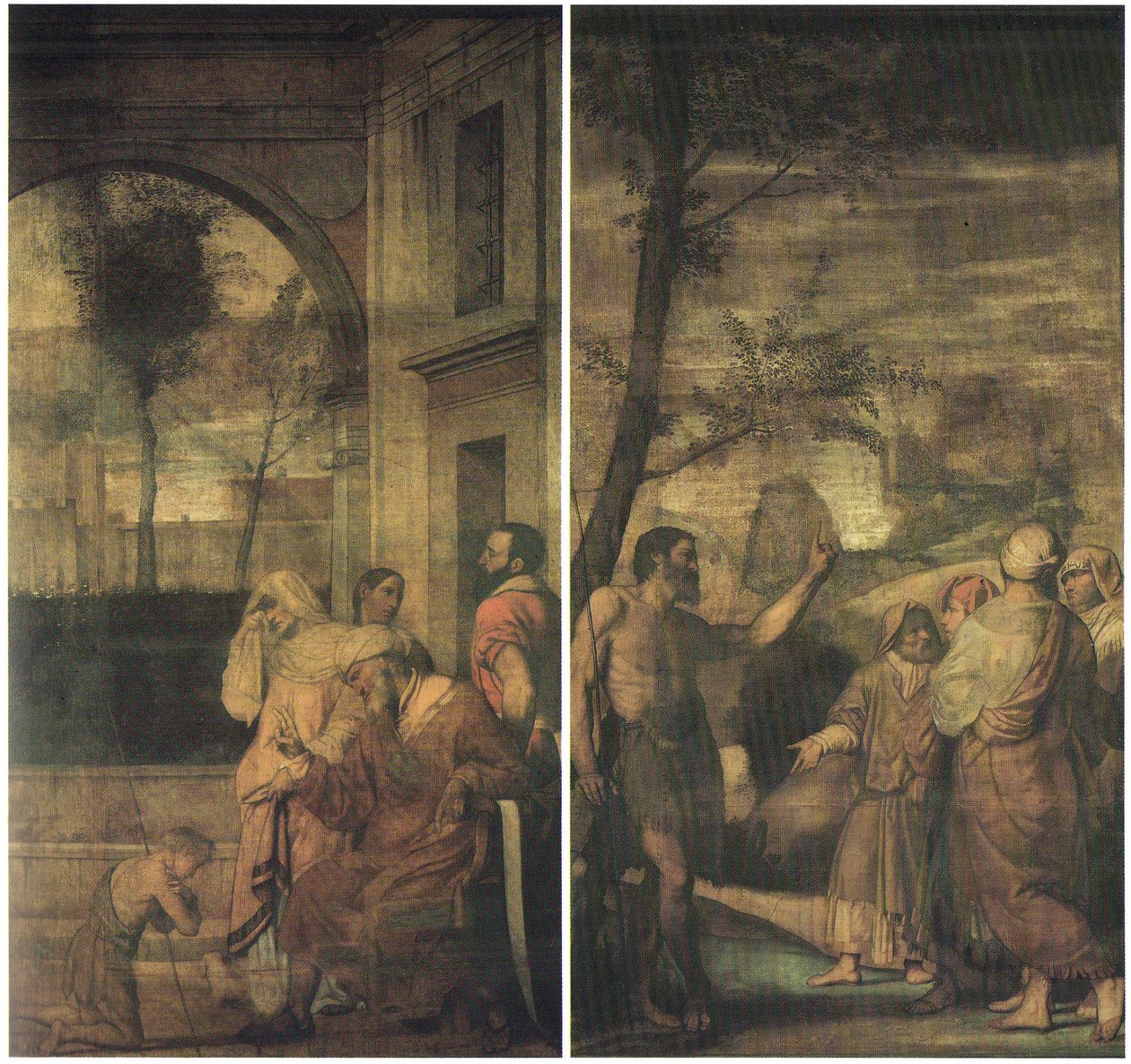 Caja del órgano de la iglesia de San Juan Evangelista de Moretto da Brescia